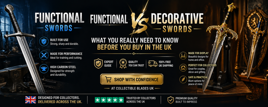 functional vs decorative swords UK comparison display swords free shipping