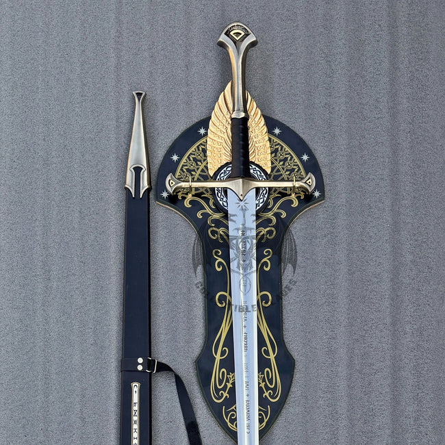 Museum Anduril Sword of Aragorn Strider – With Scabbard & Wall Mount Hover Image