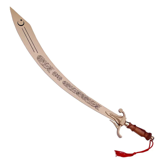 Belly Dance Dragon Scimitar Full Gold Plated Sword Hover Image