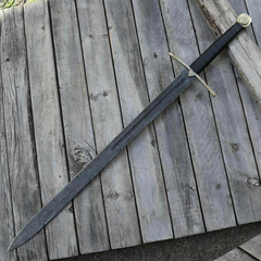 Hand-Forged Viking Long Sword with Damascus Steel Blade