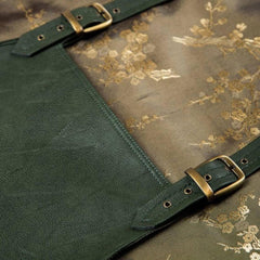 Gladiator Olive Green Blacksmith Apron | Bronze Hardware