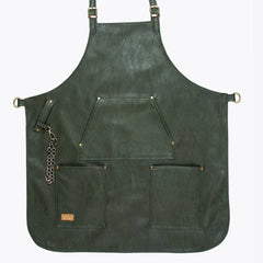 Gladiator Olive Green Blacksmith Apron | Bronze Hardware
