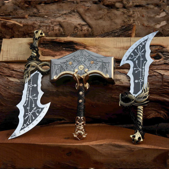 Kratos Blades of Chaos and Thor Hammer Hover Image