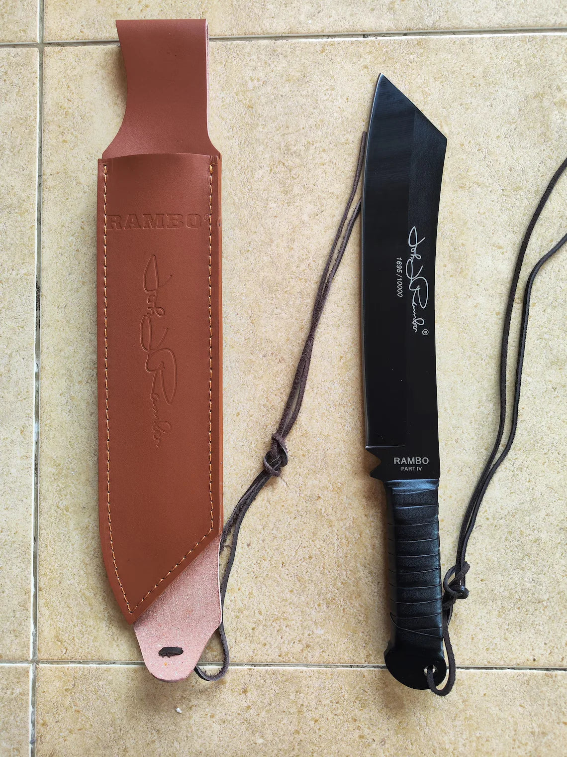 Rambo IV Machete | Limited Signature Edition | Leather Sheath Included