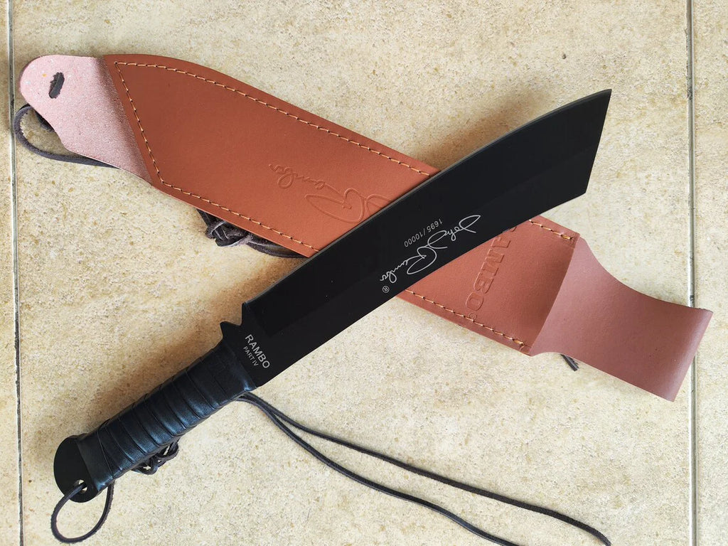 Rambo IV Machete | Limited Signature Edition | Leather Sheath Included