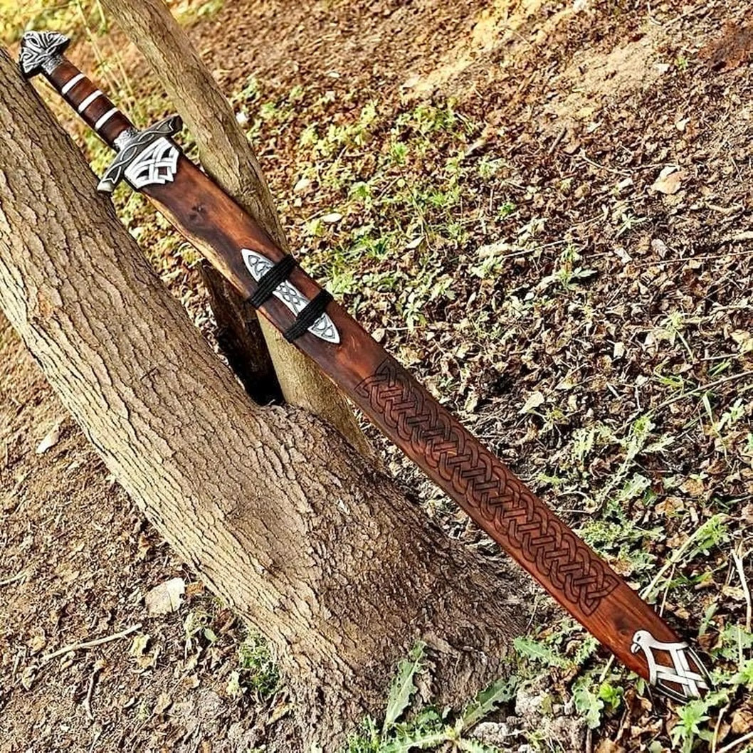 Viking Northmen Damascus Display Sword with Scabbard