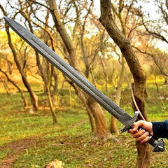 Viking Northmen Damascus Display Sword with Scabbard