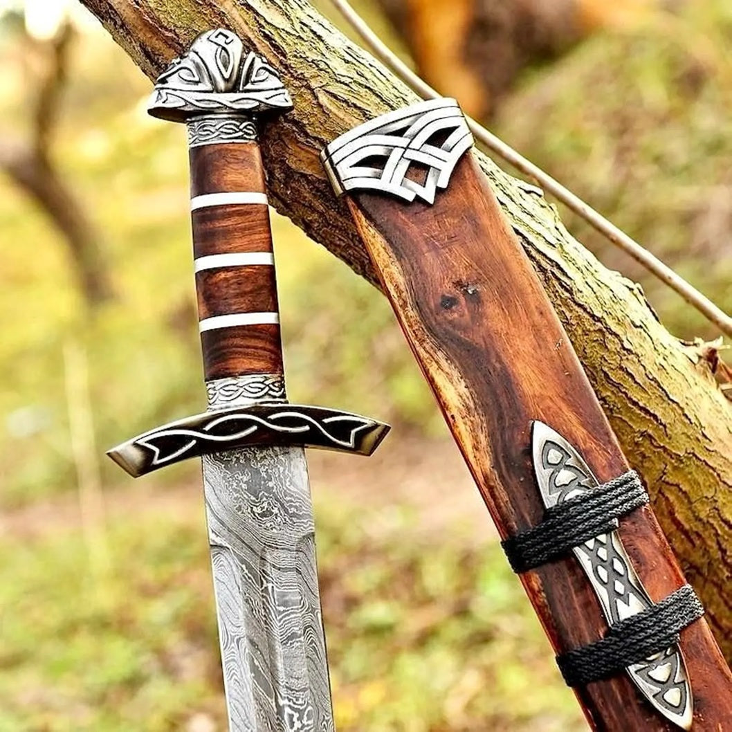 Viking Northmen Damascus Display Sword with Scabbard