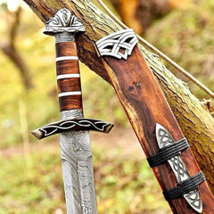 Viking Northmen Damascus Display Sword with Scabbard