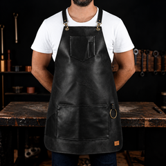 Waterproof Leather Bartender Apron with Pockets