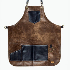 Waterproof Leather Bartender Apron with Pockets
