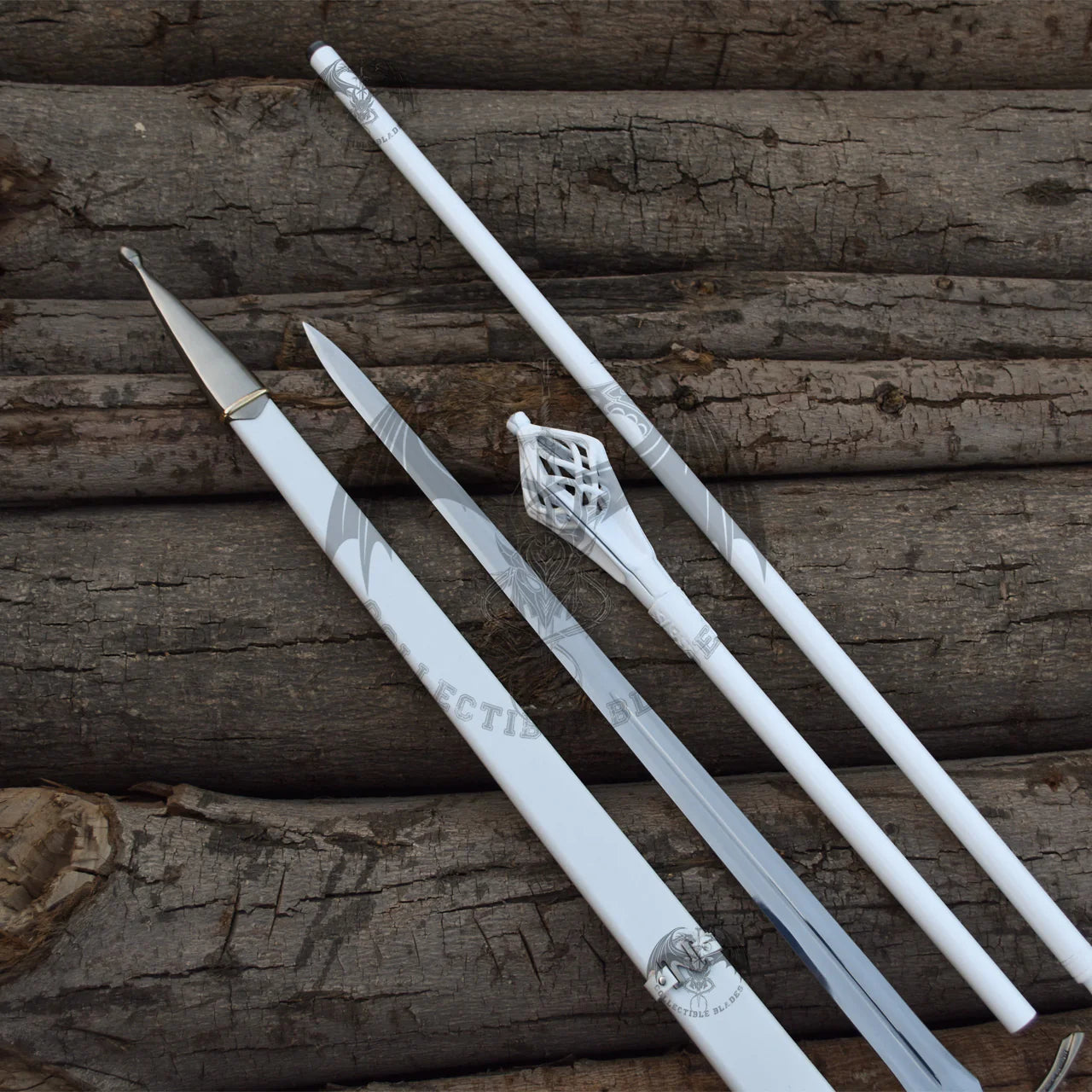 Gamdring Pair of Gandalf the White Staff & Glamdring Sword