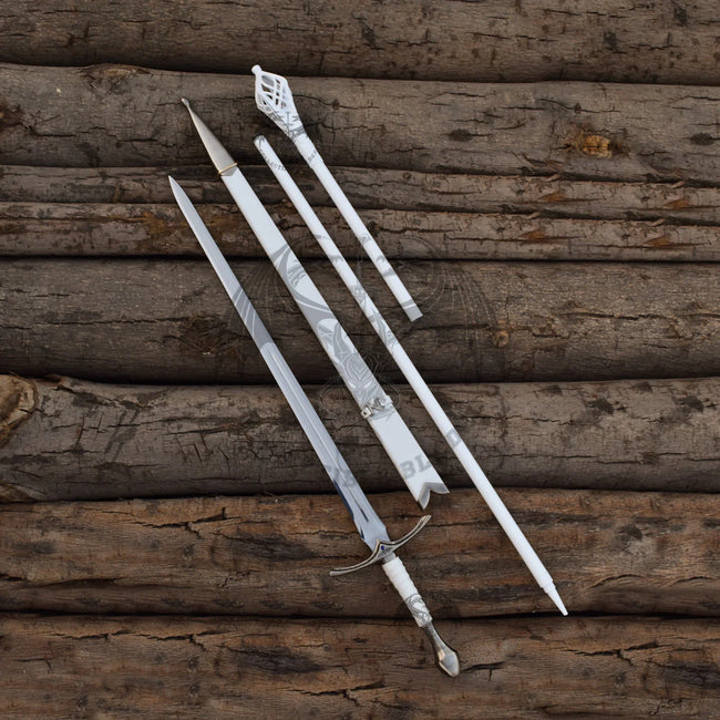 Pair of Gandalf the White Staff & Glamdring Sword Hover Image
